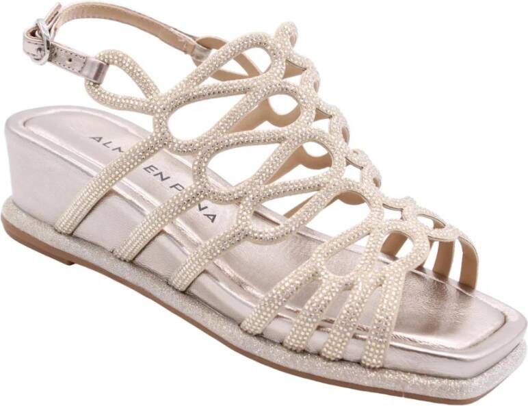 Alma en Pena Zomer Platte Sandalen voor Vrouwen Beige Dames