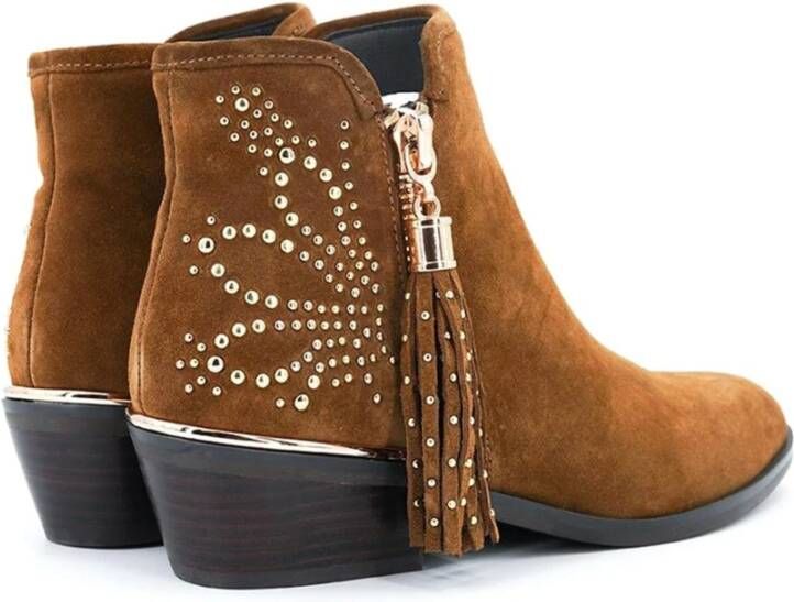 Alma en Pena Kameel Suède Jurk Booties Vrouwen Brown Dames