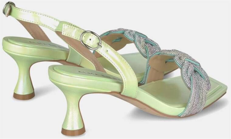 Alma en Pena Knotted Band Heeled Sandal Green Dames