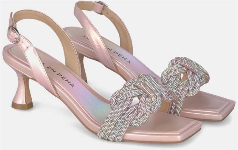 Alma en Pena Knotted Band Heeled Sandal Pink Dames