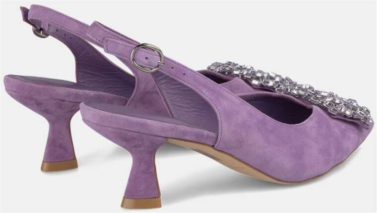 Alma en Pena Kristal Broche Hak Schoen Purple Dames