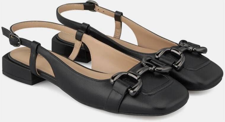 Alma en Pena Kristal Gesp Platte Schoen Black Dames