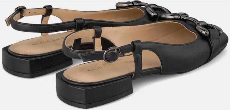 Alma en Pena Kristal Gesp Platte Schoen Black Dames