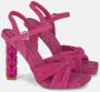 Alma en Pena Kristal Knoop Hak Sandaal Pink Dames - Thumbnail 2