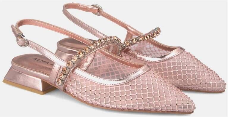 Alma en Pena Kristal Mesh Platte Schoen Pink Dames