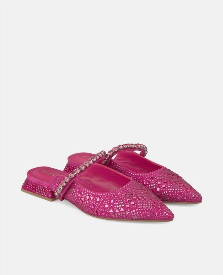 Alma en Pena Kristal platte schoen Pink Dames