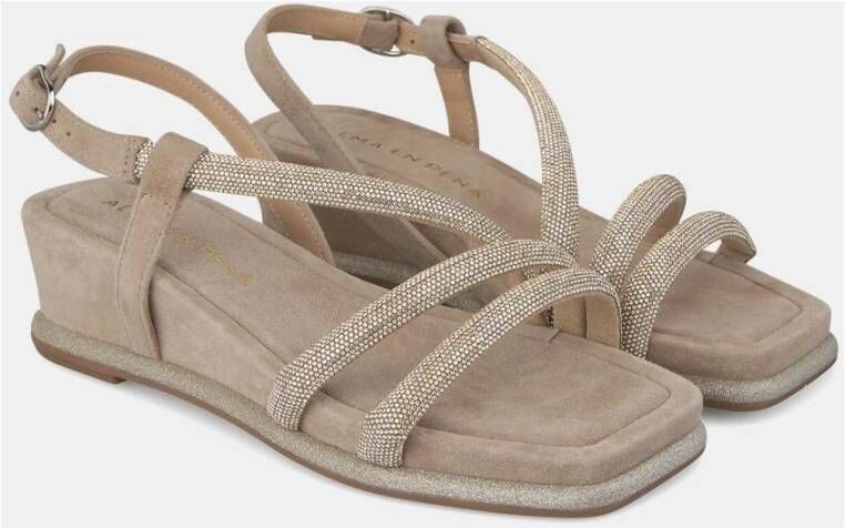 Alma en Pena Kristal Sleehak Sandalen Brown Dames