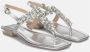 Alma en Pena Kristal Square Toe Platte Sandalen Gray Dames - Thumbnail 2