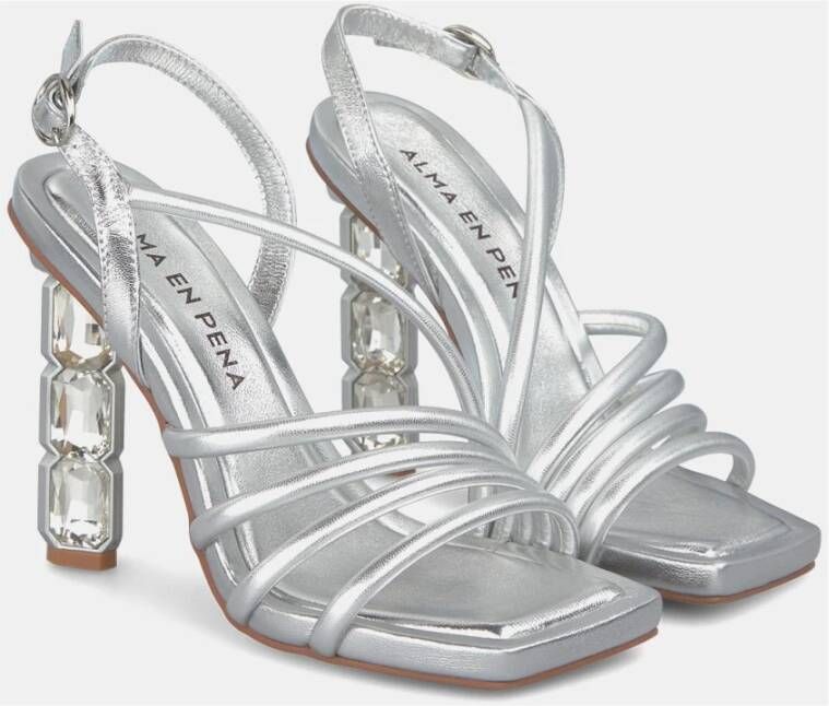 Alma en Pena Kristal Strappy Hak Sandaal Gray Dames