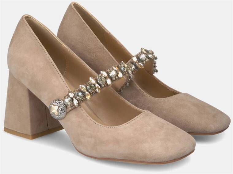 Alma en Pena Kristalband Hak Schoen Beige Dames