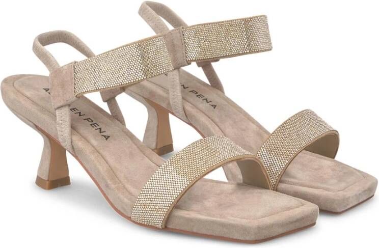 Alma en Pena Kristalband Haksandaal Beige Dames