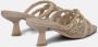 Alma en Pena Kristalband Kitten Heel Sandaal Beige Dames - Thumbnail 3