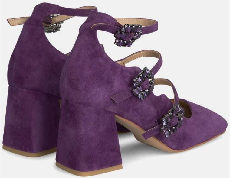 Alma en Pena Kristallen gesp hak schoen Purple Dames