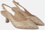 Alma en Pena Kristalversierde Kitten Heel Schoen Beige Dames - Thumbnail 2