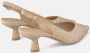 Alma en Pena Kristalversierde Kitten Heel Schoen Beige Dames - Thumbnail 3