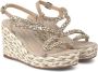 Alma en Pena Kruisband Strass Sandaal Beige Dames - Thumbnail 2