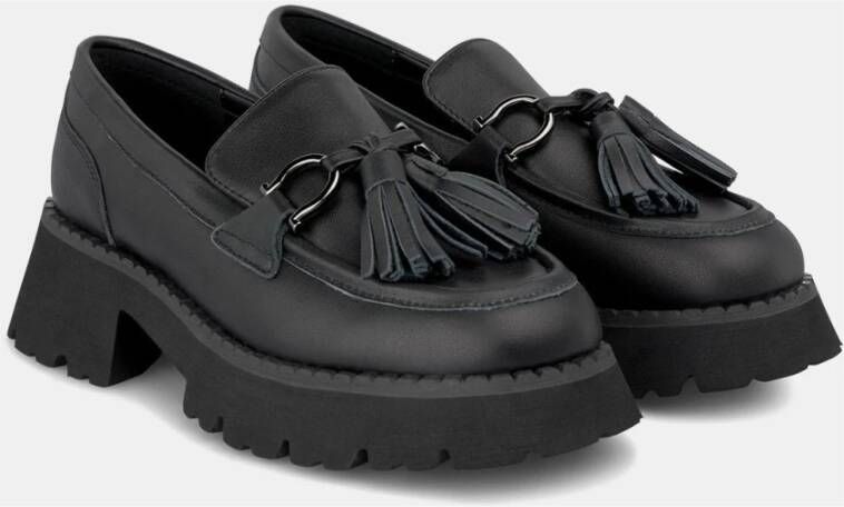 Alma en Pena Kwast platform loafer Black Dames