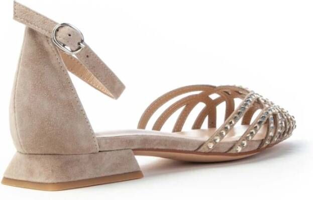 Alma en Pena Laserata Leren Schoen met Strass Beige Dames