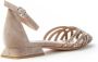 Alma en Pena Laserata Leren Schoen met Strass Beige Dames - Thumbnail 3