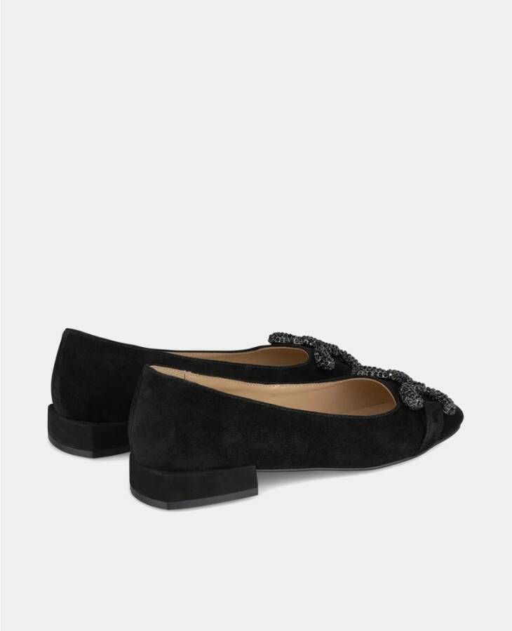 Alma en Pena Leren Ballerina Pumps met Vierkante Neus Black Dames