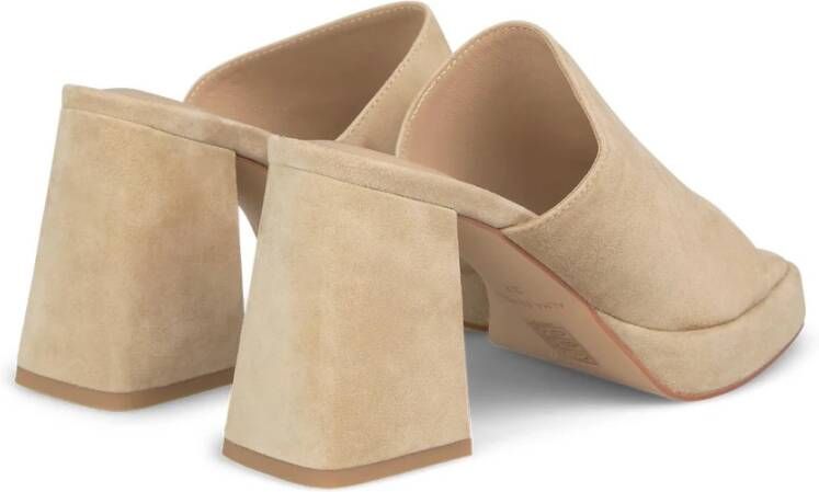 Alma en Pena Leren Plateau Sandaal Beige Dames