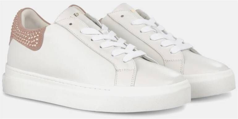 Alma en Pena Leren sneaker met strass detail White Dames