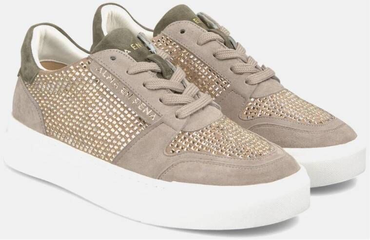 Alma en Pena Leren Sneakers met Glanzende Details Multicolor Dames