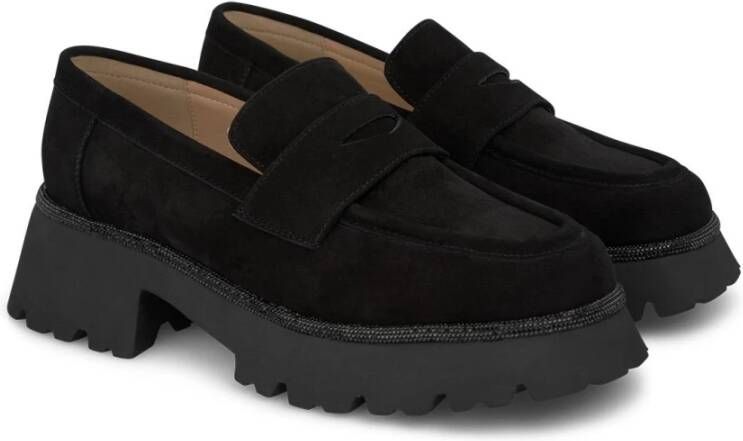 Alma en Pena Loafer met plateauzool Black Dames