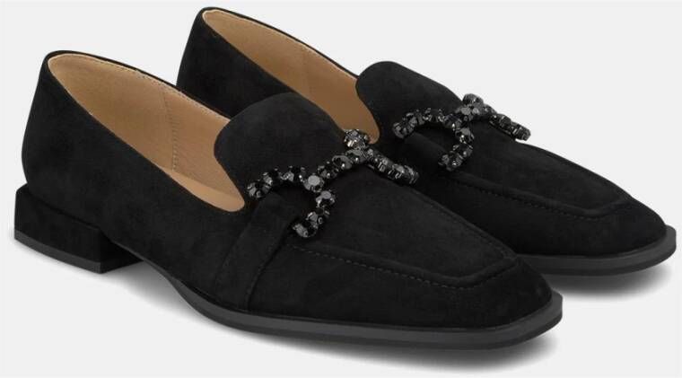 Alma en Pena Loafer met strass gespen Black Dames