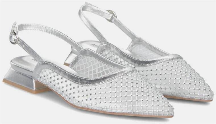 Alma en Pena Mesh Rhinestone Platte Schoen Gray Dames