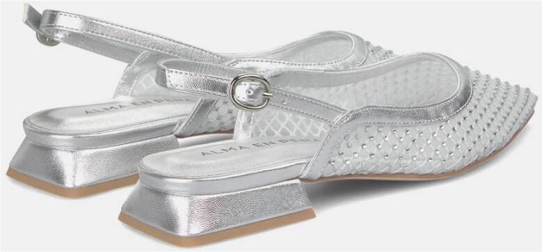 Alma en Pena Mesh Rhinestone Platte Schoen Gray Dames