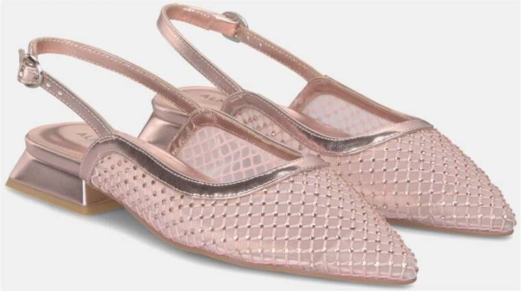 Alma en Pena Mesh Rhinestone Platte Schoen Pink Dames