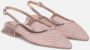 Alma en Pena Mesh Rhinestone Platte Schoen Pink Dames - Thumbnail 2