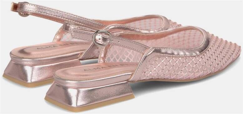 Alma en Pena Mesh Rhinestone Platte Schoen Pink Dames