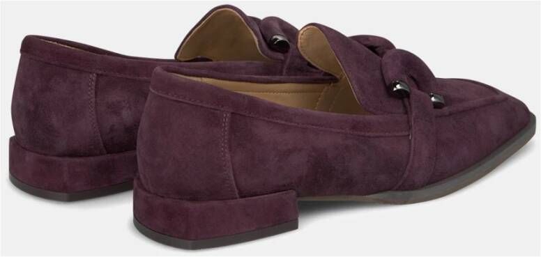 Alma en Pena Metalen Detail Vierkante Neus Mocassin Purple Dames