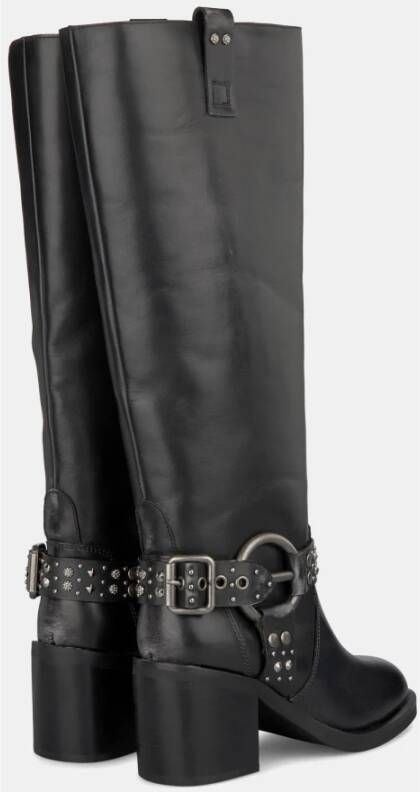 Alma en Pena Metallic circle heel boot Black Dames