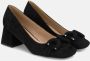 Alma en Pena Metallic detail vierkante neus blokhak schoen Black Dames - Thumbnail 2