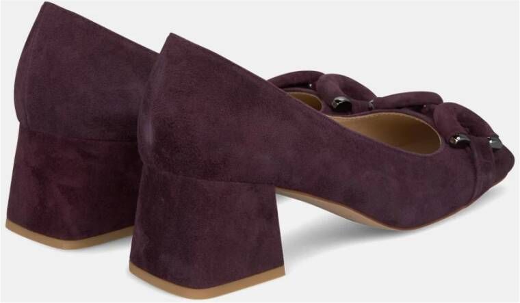 Alma en Pena Metallic detail vierkante neus blokhak schoen Purple Dames