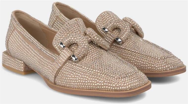 Alma en Pena Mocassin bedekt met glitter Brown Dames