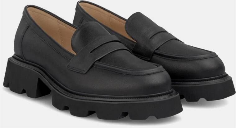 Alma en Pena Mocassin met plat platform Black Dames