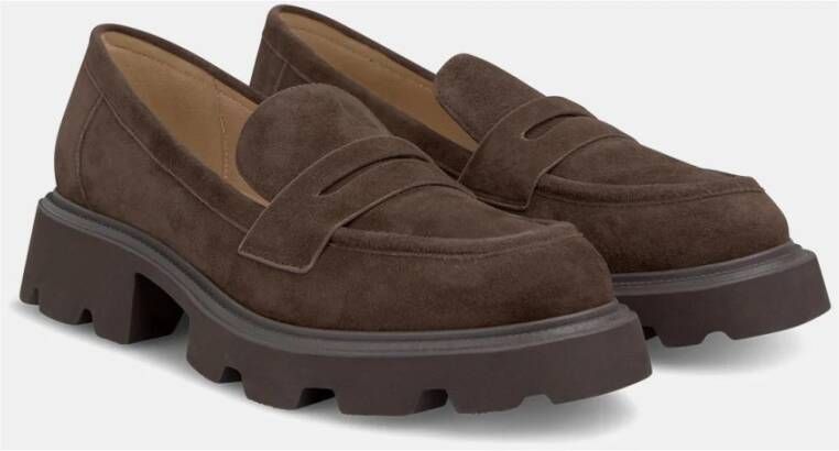 Alma en Pena Mocassin met plat platform Brown Dames