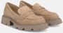 Alma en Pena Mocassin met plat platform Brown Dames - Thumbnail 2