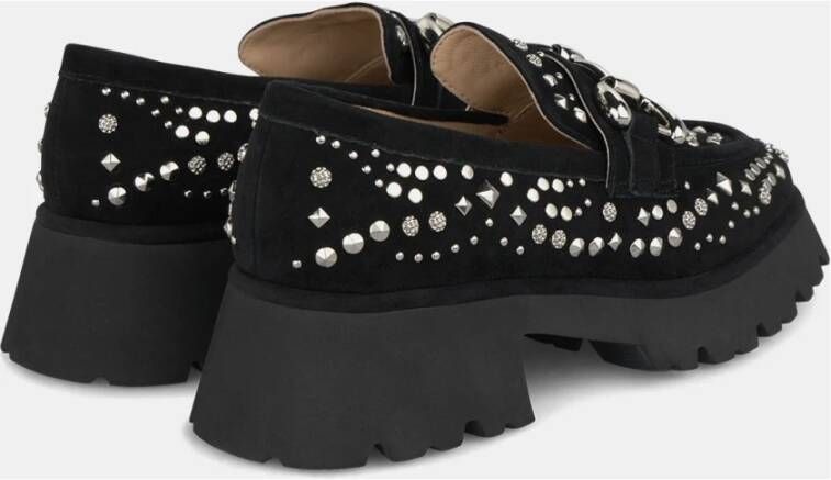 Alma en Pena Mocassin met platform studs Black Dames