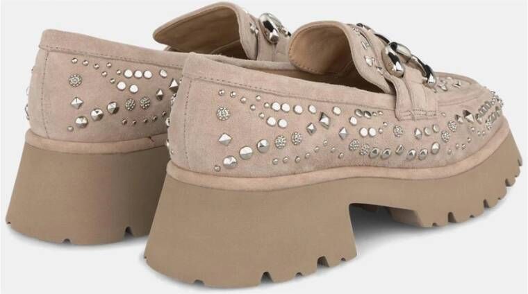 Alma en Pena Mocassin met platform studs Brown Dames