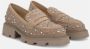 Alma en Pena Moccasin studs track sole Brown Dames - Thumbnail 2