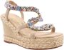 Alma en Pena Glitter Sleehak Sandaal met Vlechtdetail Beige Dames - Thumbnail 57