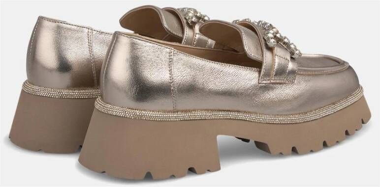 Alma en Pena Plateau loafer met strass Gray Dames