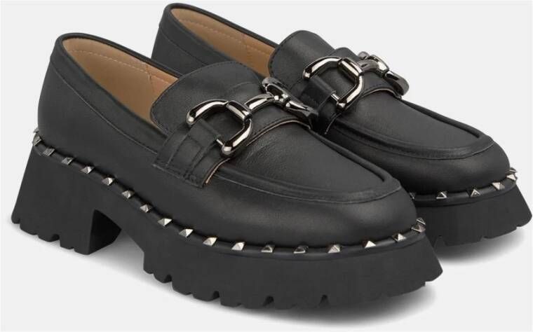 Alma en Pena Plateau loafer met studs Black Dames