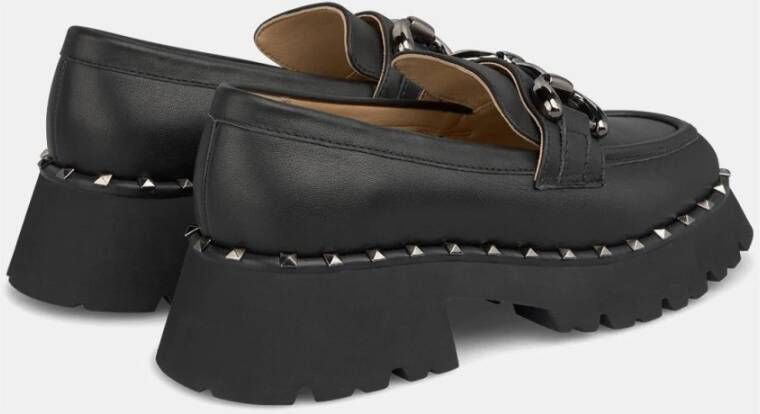 Alma en Pena Plateau loafer met studs Black Dames