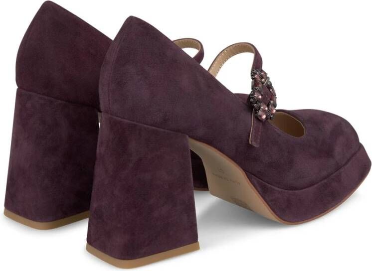 Alma en Pena Plateau schoen gesp strass Purple Dames